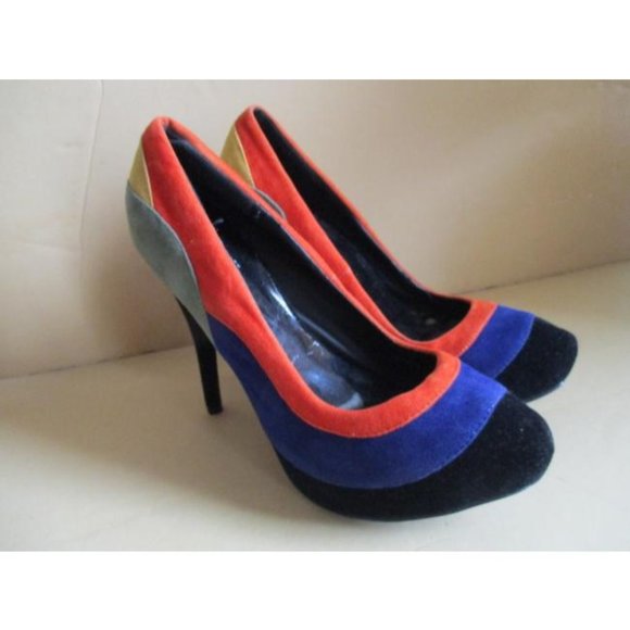 *Lady Gay Royal Blue Vintage Gathere Tapered Scallop Pinched Hem Nylon Gloves - Picture 6 of 8